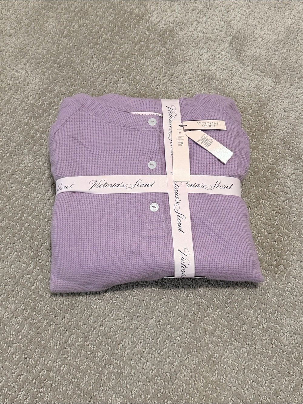 Victoria's Secret Lavender Waffle-Knit Button Shirt
